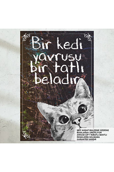 Hayat Poster slatka maca mačka slika za dekoraciju doma retro drveni poster