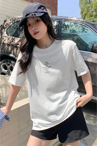 Generic Brand Tricou oversize unisex The Power Of Makes cu imprimeu frontal