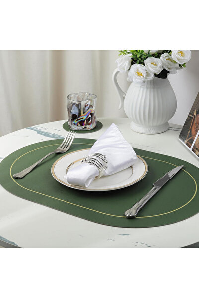 omilife Δερμάτινο οβάλ μοντέλο αμερικανικής σερβιτορίας διακοσμητικό σουπλά