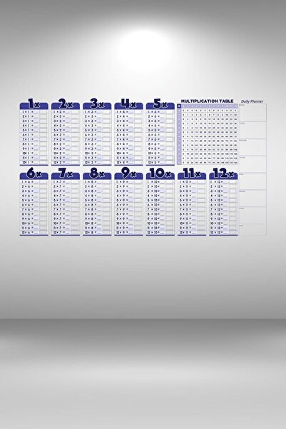 Buffer ® Statik Akıllı Kağıt Ingilizce Çarpım Tablosu 100x56 Cm(1 Adet Silgili Kalemli)