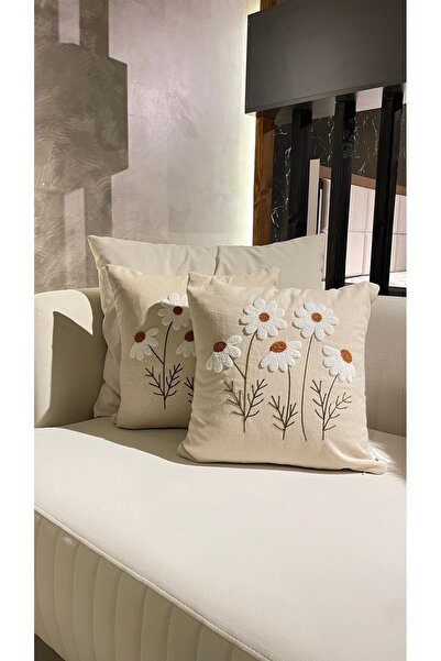 Ersperto 1 Τεμάχιο Daisy Punch Κεντητό Μαξιλαροθήκη 1 Τεμάχιο 43x43cm