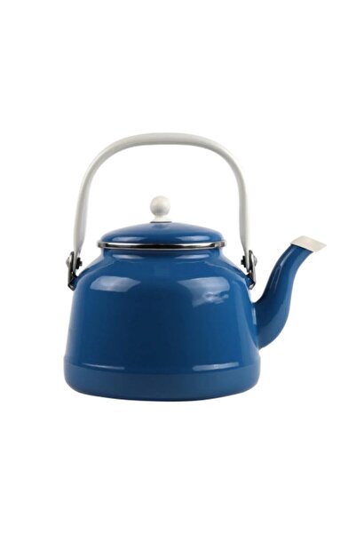 FAYA HOME Alev Emaye Mavi Çaydanlık 2,5 Litre Tekli Üstten Tutmalı Çinko Bitki Çayı Demliği