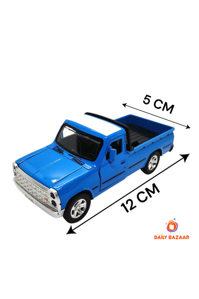 Daily Bazaar Diecast Metal Toy Classic Pickup Truck Blue Pull Drop Model Car ...
