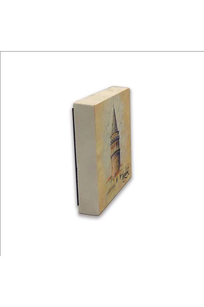 Sadrazam Galata Tower Printed Natural Stone Magnet 5X5 Krt-21