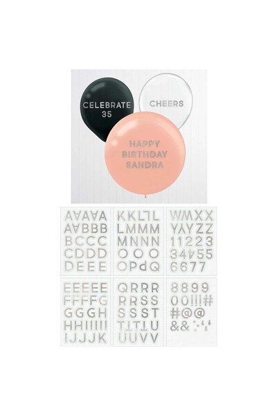 Party Centre Silver Balloon Stickers 9in