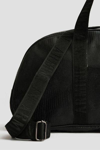 Armine Crocodile Travel Bag with Large Internal Volume - Black