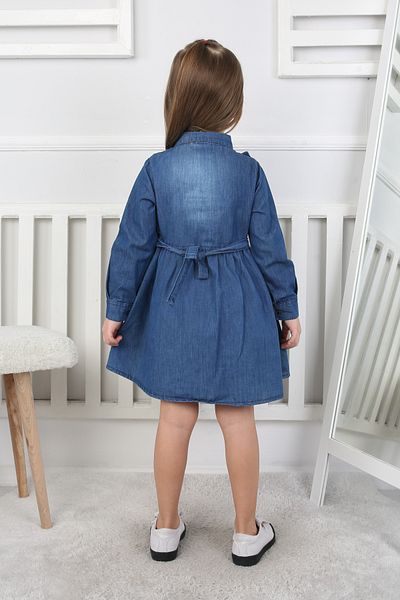 e-çocuk Frilly Girl's Denim Dress 0773