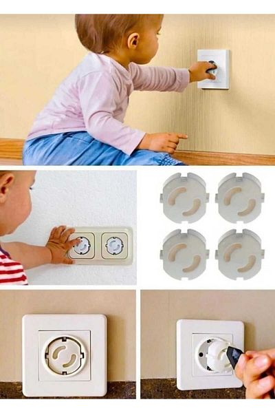 lawrenceshop 4Pcs Socket Cover Baby and Child Safety Protection Socket Cover Socket Protector