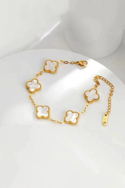 The Collection Van Cleef Double Sided High Quality Tarnish Gold Steel Bracelet