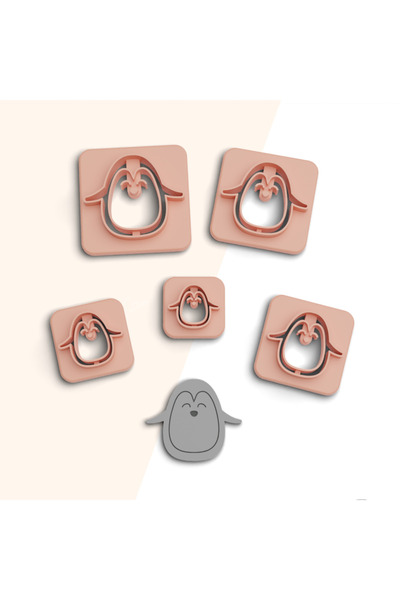 flament aşk Penguin Polymer - 5 Size Ceramic Clay Cut Earrings and Cookie Mol...