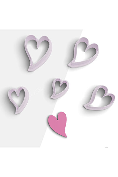 flament aşk Polymer Cut Organic Heart Shaped Earrings - Valentine's Day Mould...