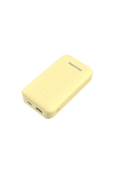 Datazone Mini Power Bank 10000mAh Type-C  with Dual USB, Fast Charging, and Advanced Protection,  yellow
