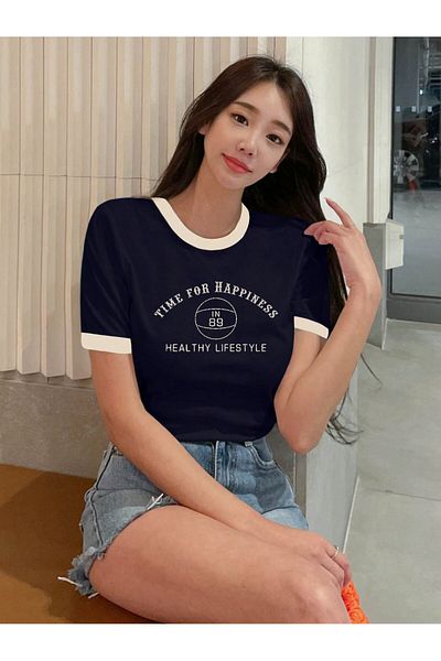 uyguntarz Unisex Time For Happiness bedrucktes Design-T-Shirt