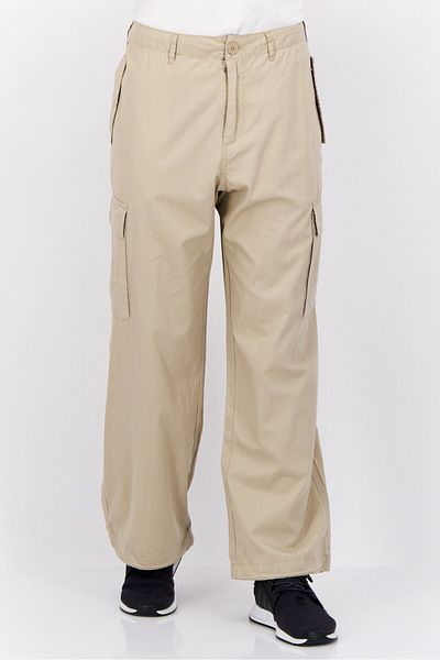 Champion Men Sportswear Fit Embroidered Logo Tactical Pants, Beige