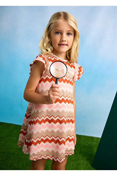 MAYORAL 4-10 Years Old Salmon Knitted Dress - Salmon Model