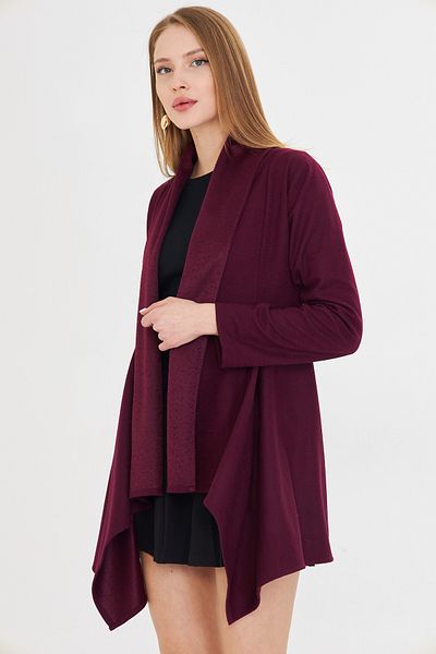 armonika Women's Plum Shawl Collar Casual Cardigan Arm-25K 001116
