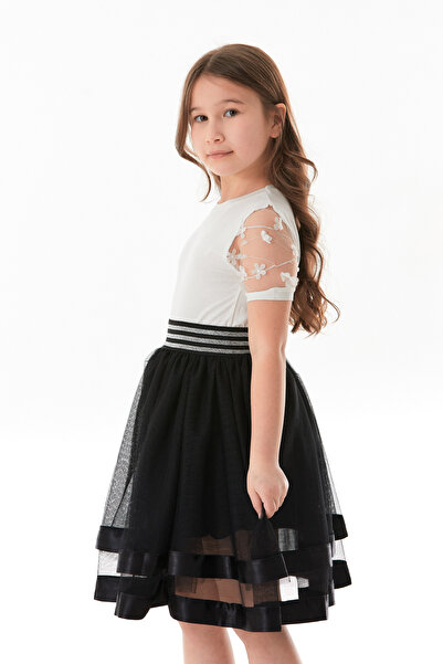 Fulla Moda Girl's T-Shirt with Lace Sleeves