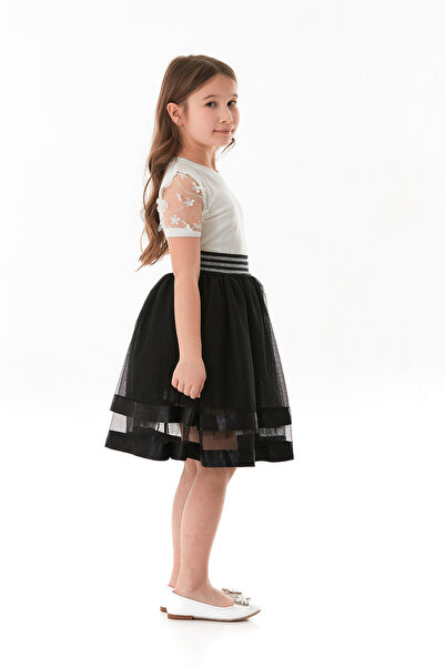 Fulla Moda Girl's T-Shirt with Lace Sleeves