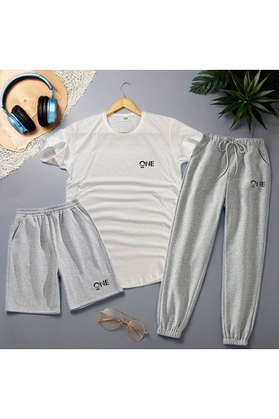 Fifty Color Unisex καλοκαιρινό σορτς, μπλουζάκι και φούτερ - Συνδυασμός σετ 3 τεμαχίων