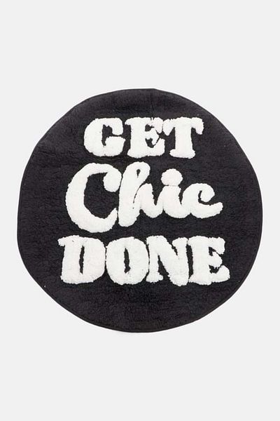 ALLURE Get Chic Done Bath Rug, Black/white