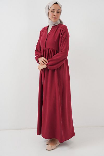 Bigdart Rochie lungă de damă Hijab 2525 - Roșu Claret