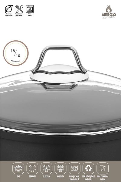 Amboss Milena 5 Piece Fireproof Non-Stick Titanium Coated 26 cm Cookware Set