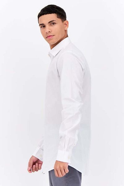 French Connection Men 2 Pcs Regular Fit Plain Long Sleeves Casual Shirt, White