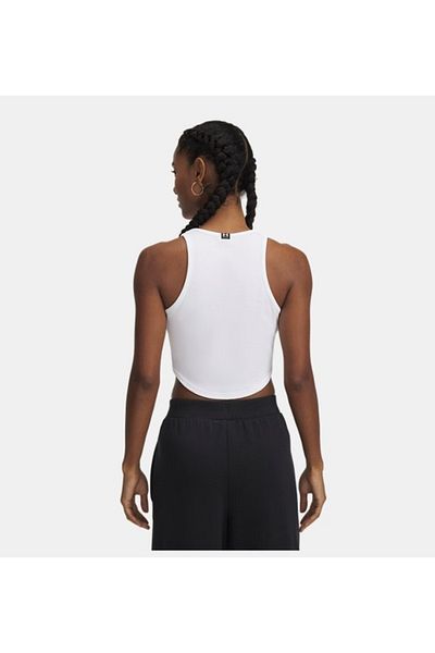 Under Armour Women's Round Neck Sleeveless Breathable Cotton Fabric White Tank Top 1389798 -100