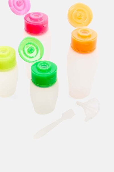 Miamica 4 Piece Silicone Travel Bottle With Toiletry Bag Set, Transparent