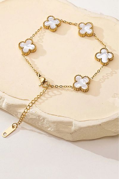 The Collection Van Cleef Double Sided High Quality Tarnish Gold Steel Bracelet
