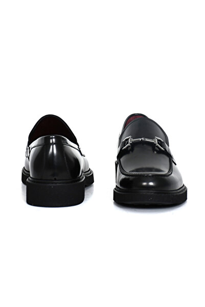 Tuna Hakiki Açma Deri Loafer Siyah Erkek Ayakkabı EVA Taban - 2000