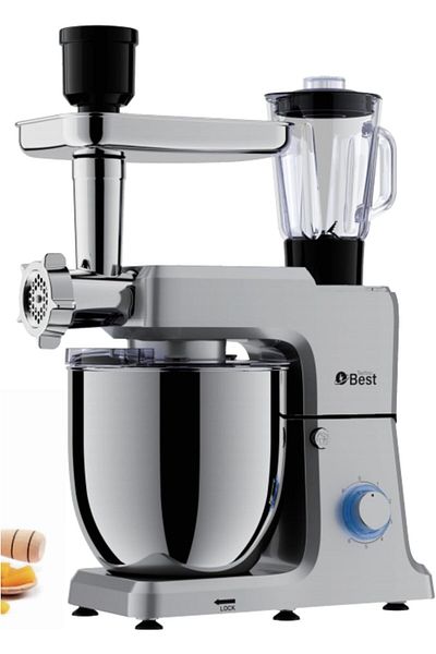 Techno Best Multi-Functional Mixer With Stainless Steel Bowl 12 L 1100 W BKM-12L Silver