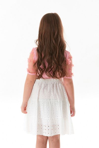 Fulla Moda Girl's T-Shirt with Lace Sleeves