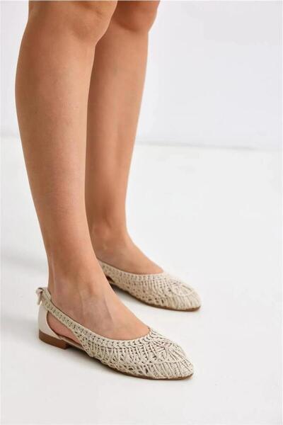 Papuçcity Sprs 02694 - Καθημερινά γυναικεία παπούτσια μπαλαρίνας, Wicker