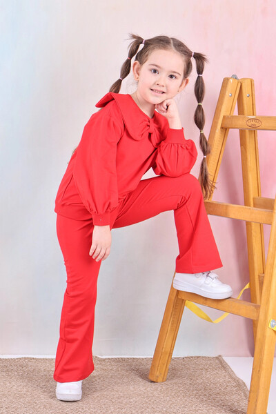 My Hanne Girl's Suit with Bow Collar 50651