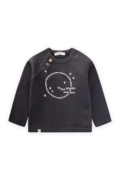 Cigit Φούτερ με κέντημα Raglan Sleeve 1-5 Years Anthracite