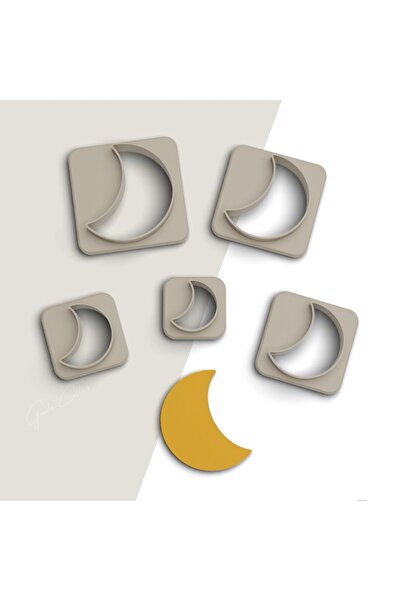 flament aşk 5 Size Ceramic Mold - Moon Polymer Clay Cutting, Earring and Cook...