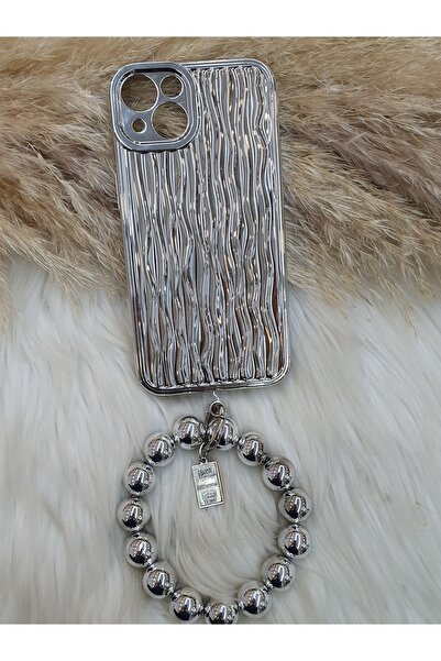 Aksesuarda Moda Iphone 13 Uyumlu Bileklik Charm Aksesuarlı Su Dalgalı Metalik...