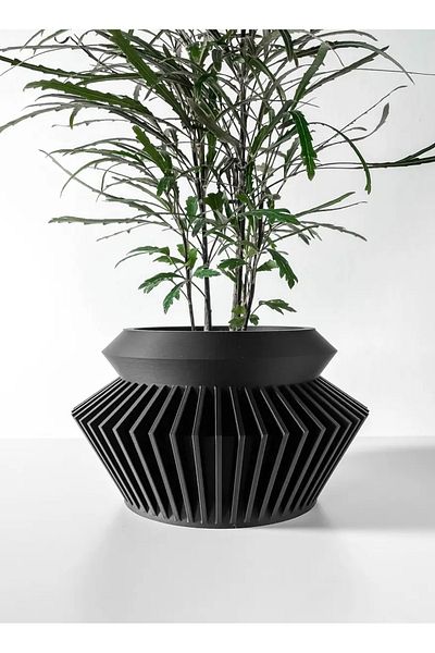 3D Brothers Quano Luxe Planter Pot   Modern Design with Integrated Drainage Tray & Stand