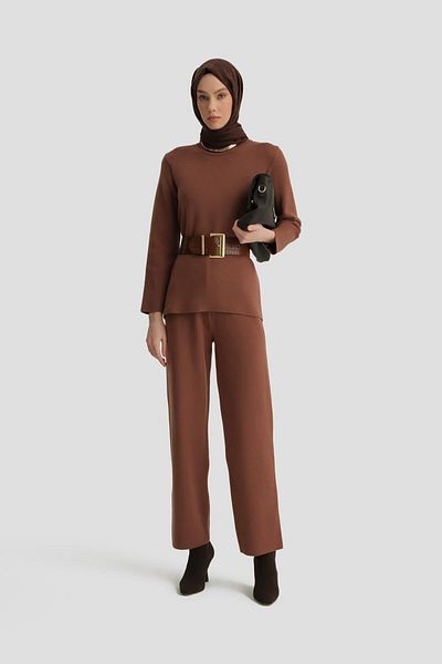 Armine Set tricotaje Bitter Brown - cu pantaloni, 24kd4219