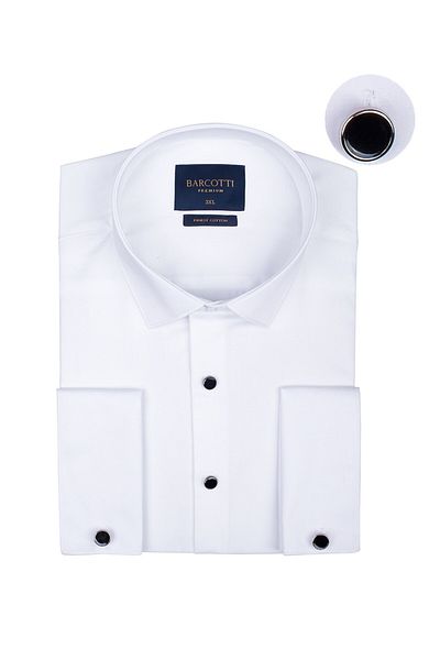 tambattal Large Size Double Cuff Cotton Classic Satin Shirt