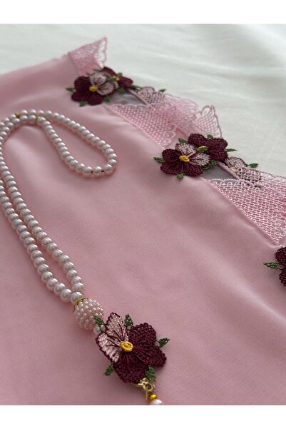 NUMİSTORE İğne oyası pembe renk namaz örtüsü