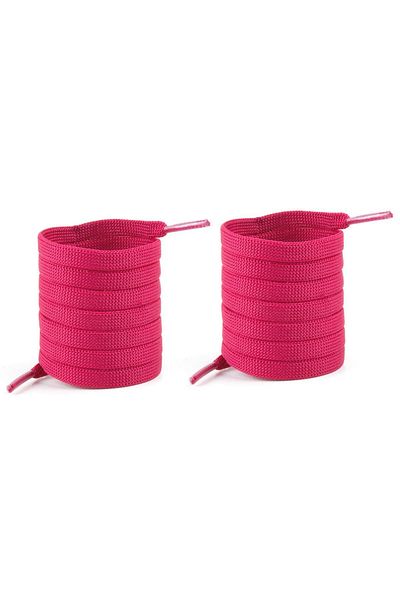 hapshoe Fuchsia Pink 1 cm Thick 1 Pair Flat Sports Shoelaces