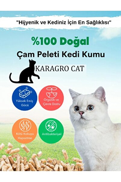 karaoğlan tarım Kedi Kumu Doğal Tozsuz Çam Peleti 20 Lt (10 KG)