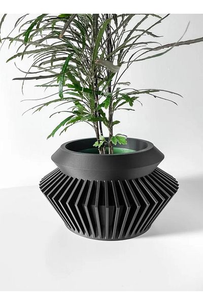 3D Brothers Quano Luxe Planter Pot   Modern Design with Integrated Drainage Tray & Stand