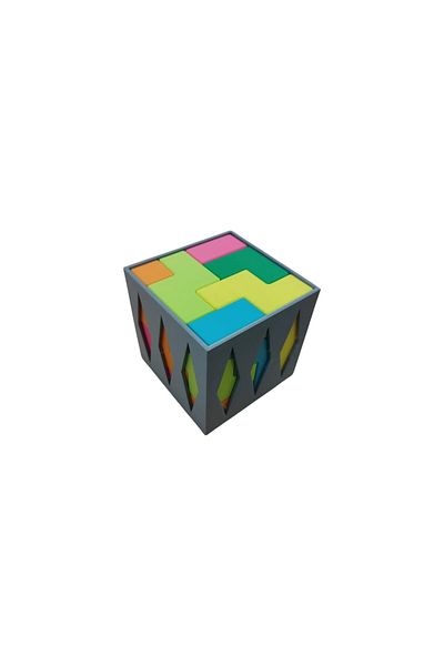 poptoons 3D Cube Puzzle - Intermediate Level Brain Teaser, 8 Pieces |   Poptoons