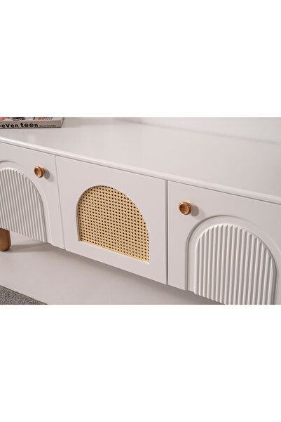 vimini home Bohem Beyaz Tv Sehpası