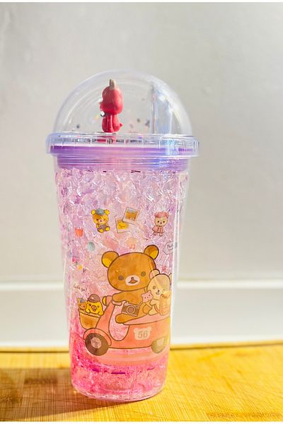 CNSZ Lighted Mica Cup / Leak Proof / with Straw / Fun, 3 Different Color Shades