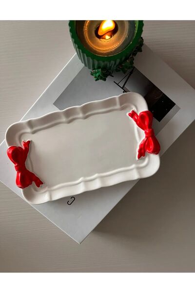 KUMS DESIGN صينية الوعد، صينية الخطوبة، صينية المجوهرات الدائرية، شريط وردي م...