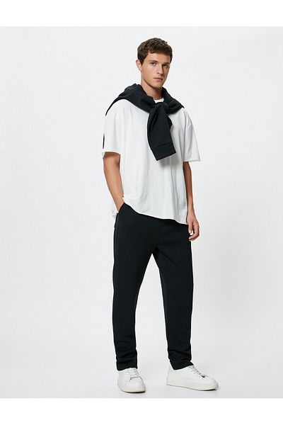 Koton Basic Sweatpants - Pocket Detail and Waist Laces